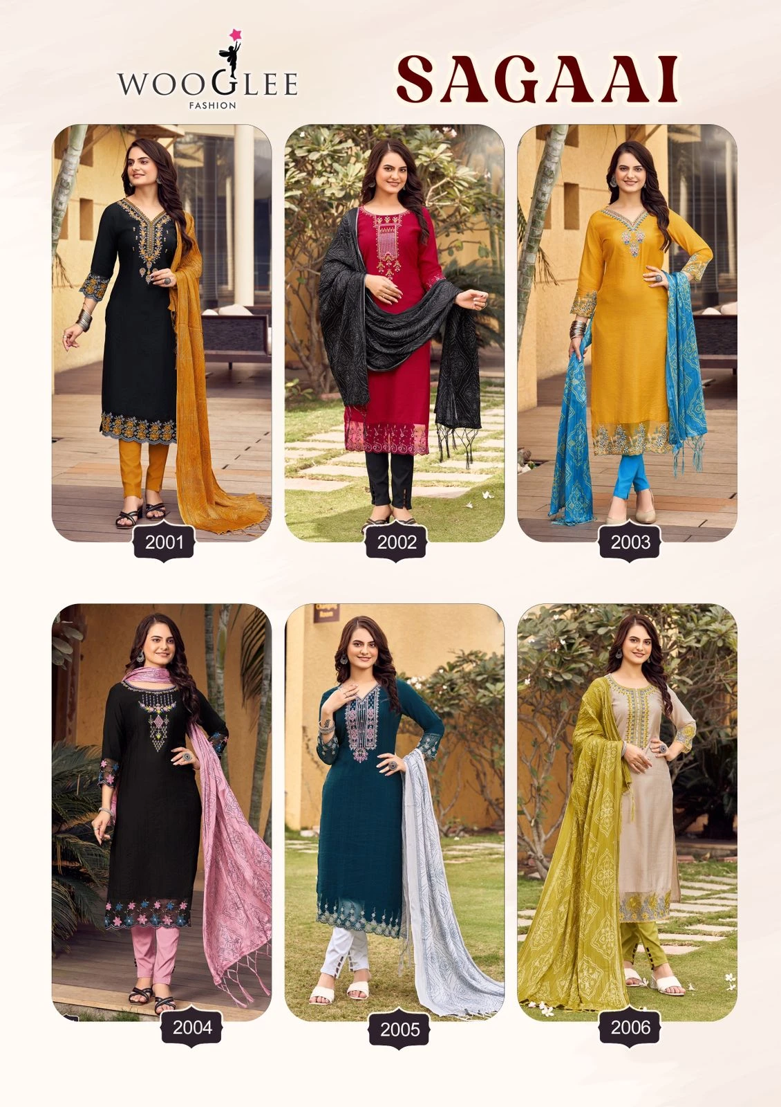Wooglee Sagaai Viscose Weaving Wholesale Readymade Salwar Suit Catalog — Wholesale Salwar Suits, Wooglee wholesale from Surat — view 7